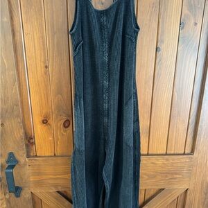 Free People Textured Black Jumpsuit